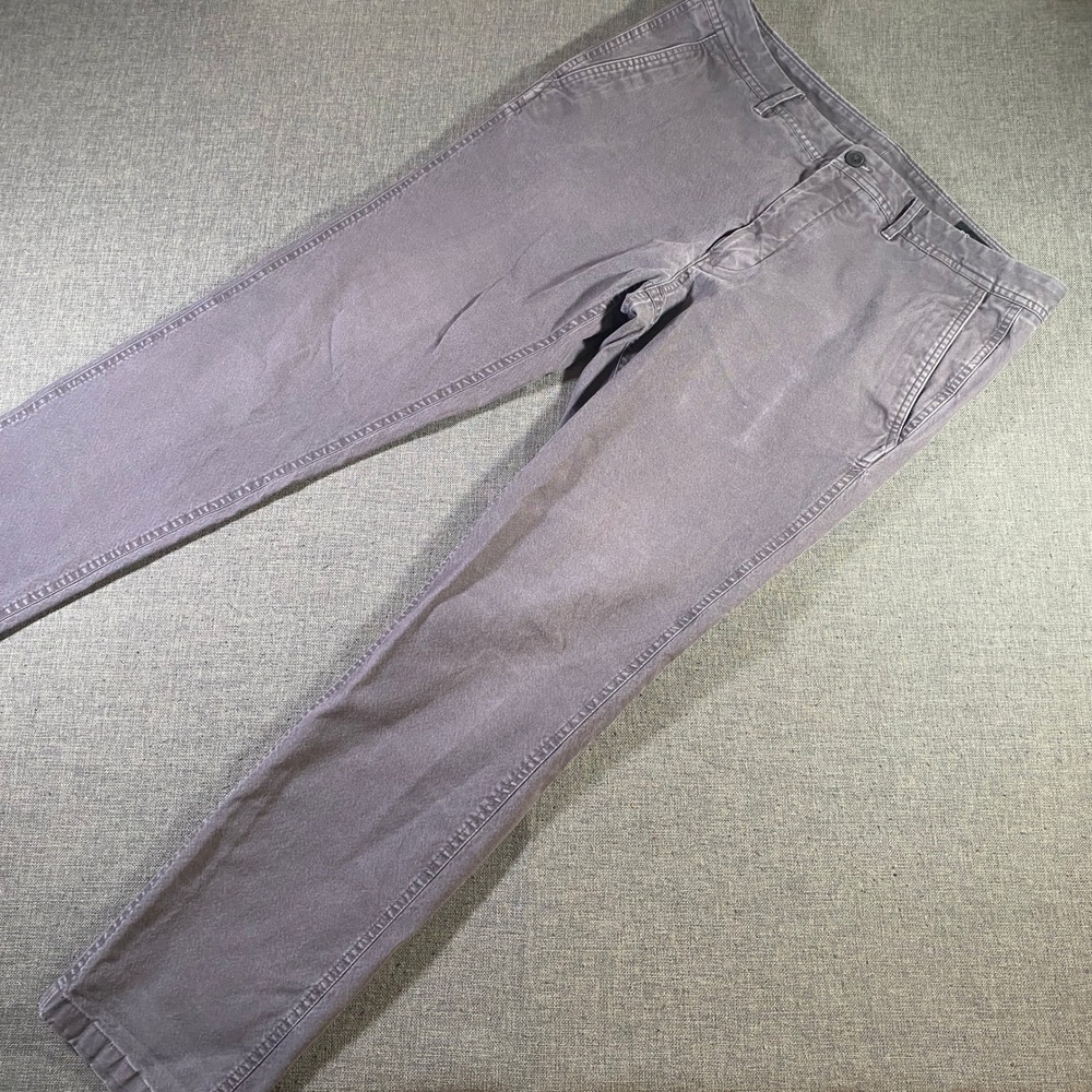 Bonobos Mens Skinny Fit Chino Pants 35x32 Gray Organic Cotton Blend